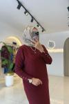 Adal Merserize Elbise Bordo