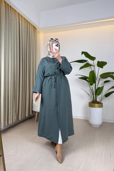 Ahi Gömlek Elbise Mint Yeşili