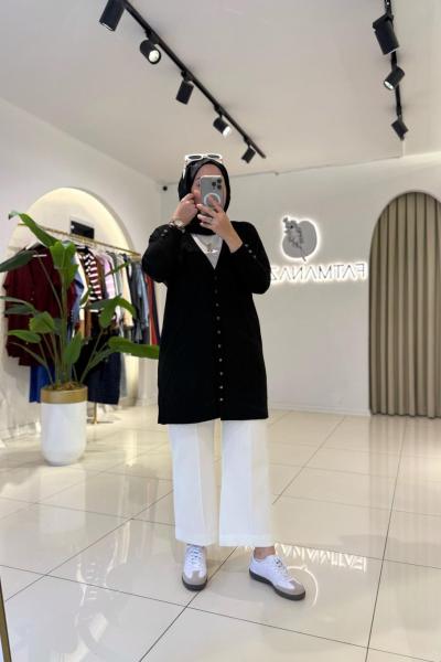 Alin Merseriza Hırka Siyah