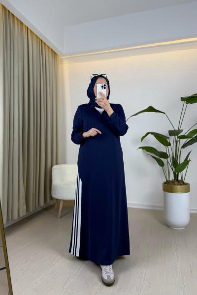 Almina Oysho Elbise Lacivert