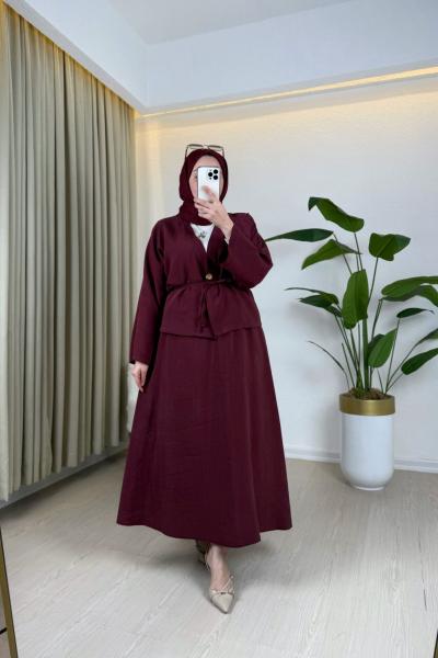 Alvina Etekli Takım Bordo