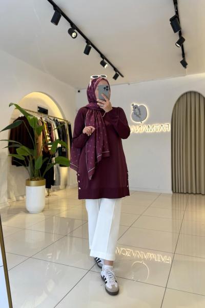 Alya Merserize Tunik Mor