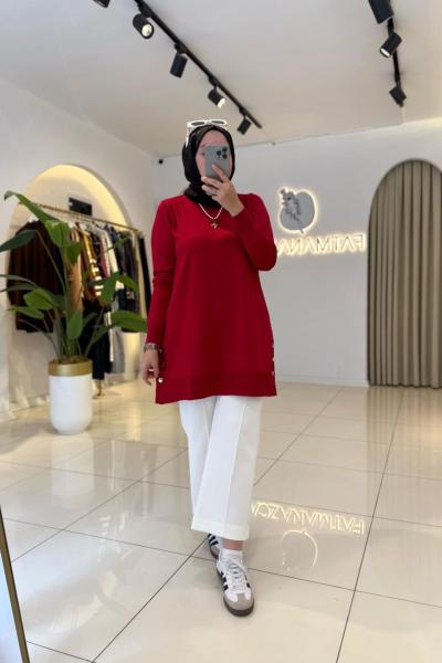 Alya Merserize Tunik Kırmızı