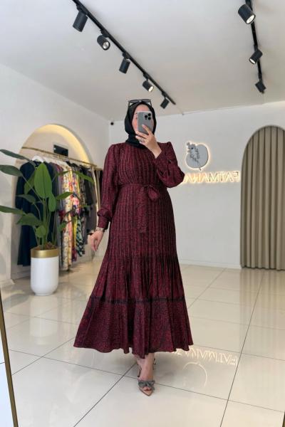 Arizan Tesettür Elbise Bordo