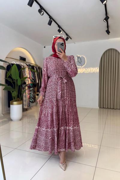 Arizan Tesettür Elbise Kırmızı