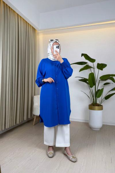 Asel Gömlek Saks Mavisi