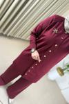 Asmin Merserize Broşlu Takım Bordo