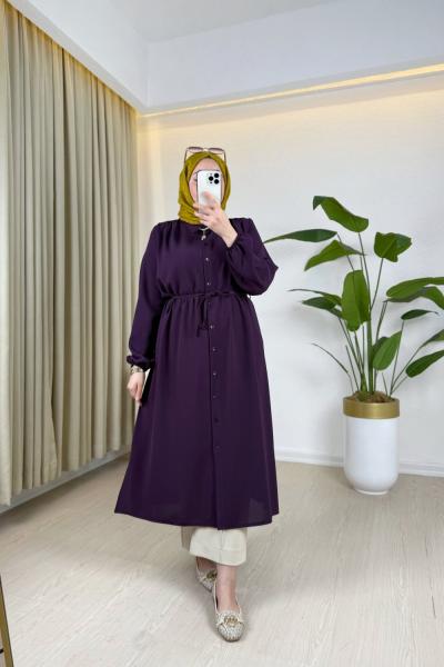 Ayça Krep Gömlek Mor
