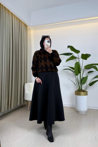 Baklava Desen Kazak Acı Kahve