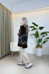 Batik Desen Bluz Acı Kahve