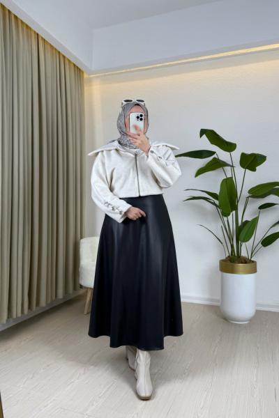 Besla Angora Ceket Krem