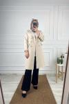 Blazer Uzun Ceket Krem