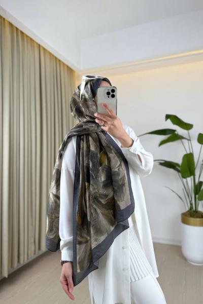 Desenli Şal Siyah Yeşil