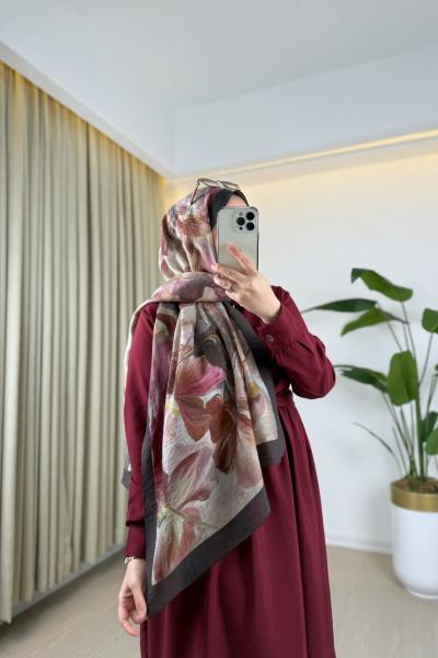 Desenli Şal Krem Kahverengi