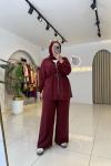 Doha Pantalonlu Takım Bordo