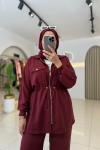 Doha Pantalonlu Takım Bordo