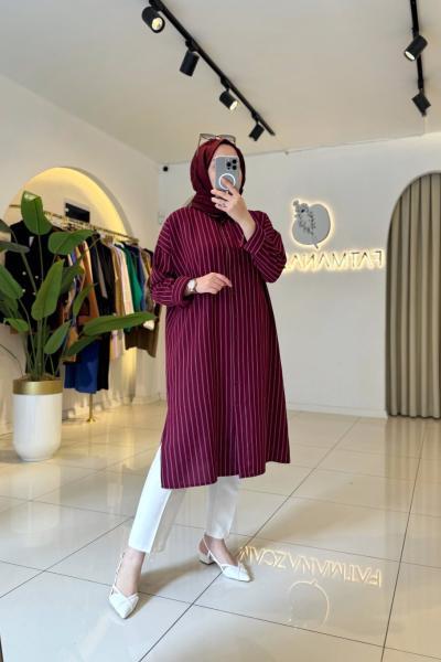 Eflin Uzun Gömlek Mürdüm