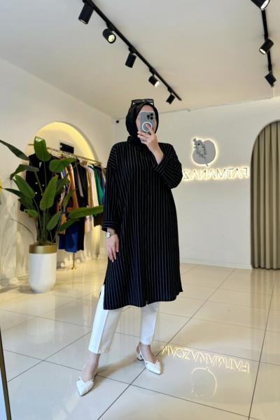 Eflin Uzun Gömlek Siyah