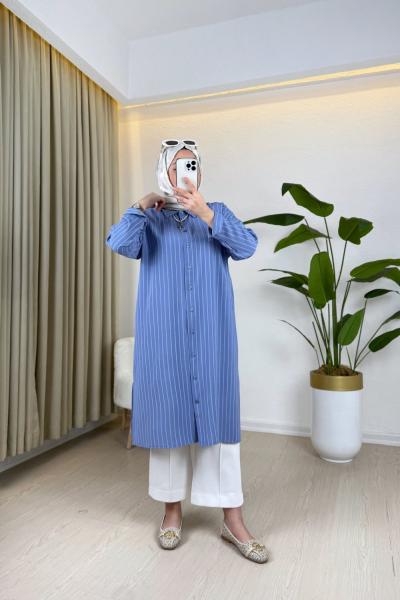 Eflin Uzun Gömlek Açık Mavi