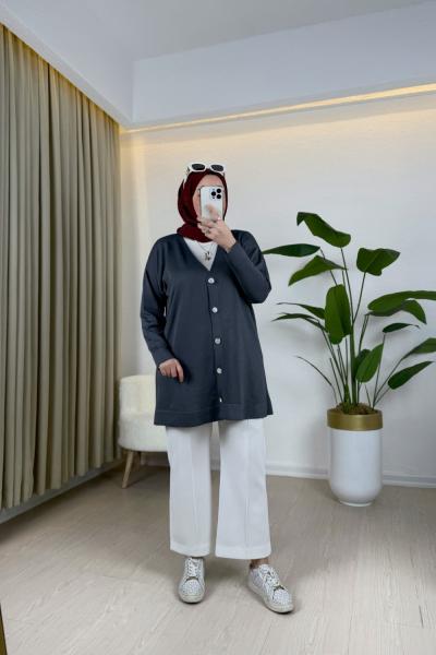 Ella Merserize Hırka Antrasit