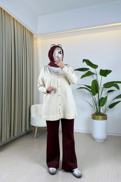 Ella Merserize Hırka Krem