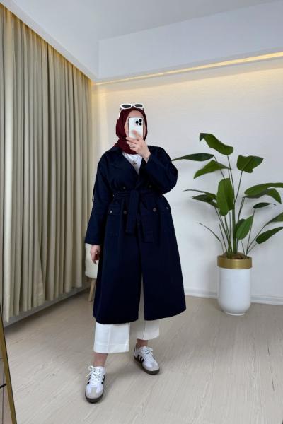 Esin Trench Lacivert