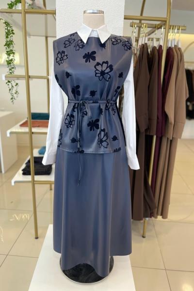 Fushya İkili Derili Takım Lacivert