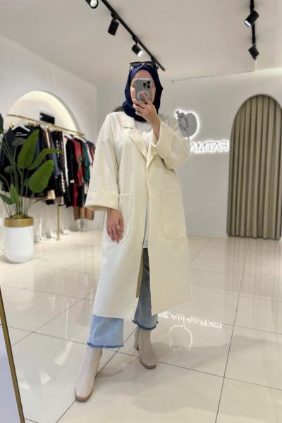 İnce Kaşe Kap Beyaz