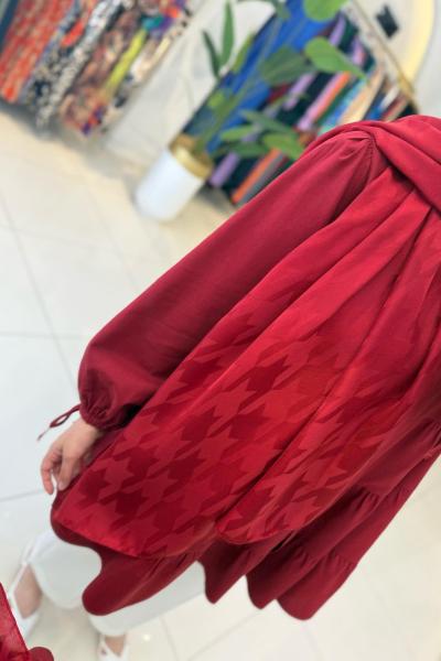 İpeksi Jakar Şal Kırmızı