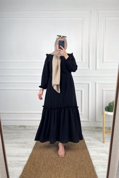 Karen Tesettür Elbise Siyah
