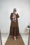 Karen Tesettür Elbise Acı Kahve