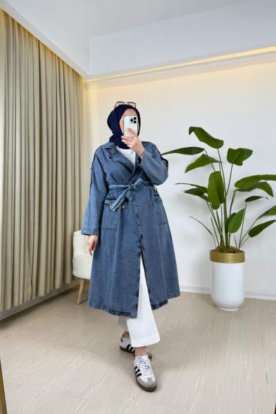 Kot Trench Mavi