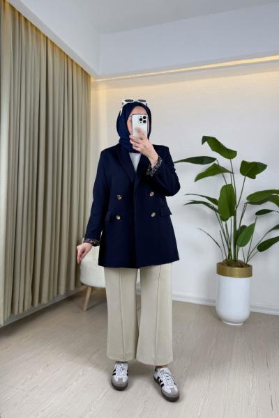 Leydia Blazer Ceket Lacivert