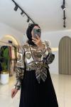 Line Piliseli Etek Siyah
