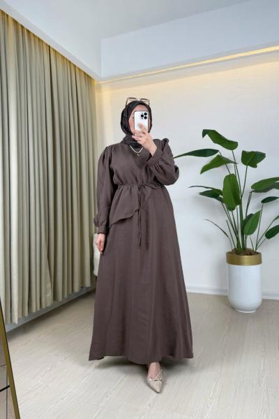 Mes Elbise Kahverengi