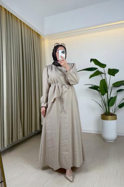 Mes Elbise Taş Rengi