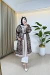 Mine Desenli Kimono Krem