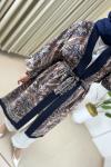 Mine Desenli Kimono Lacivert