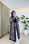 Mine Desenli Kimono Lacivert