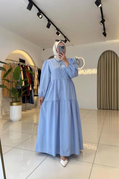 Nazen Tesettür Elbise Bebe Mavisi