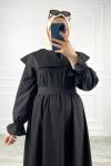 Pelerin Tesettür Elbise Siyah