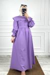 Pelerin Tesettür Elbise Lila