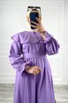 Pelerin Tesettür Elbise Lila