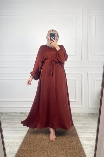 Queen Tesettür Elbise Kiremit