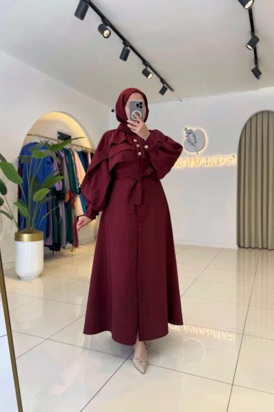 Roa Ferace Elbise Bordo