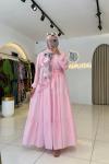 Russe Tesettür Elbise Pembe