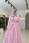 Russe Tesettür Elbise Pembe
