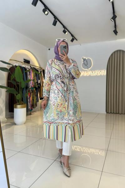 Şal Desen Gömlek  Yeşil