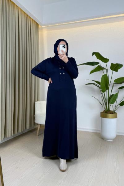 Salen Merserize Elbise Lacivert