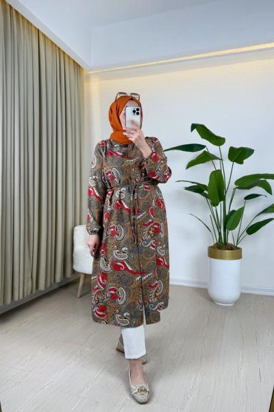 Seren Desenli Gömlek Turuncu